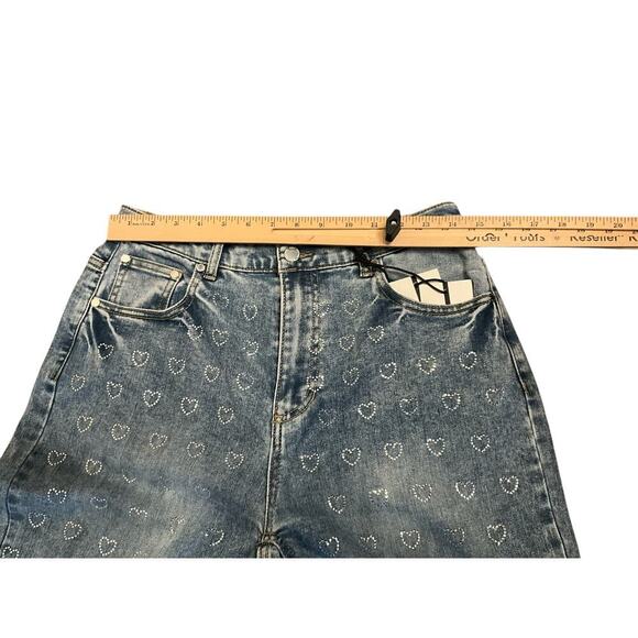 OAT High Rise Wide Leg Jeans Heart Denim Medium Wash Blue Womens Size 6/28 NEW - Picture 6 of 7